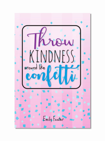 Kindness Confetti Pink Nottai Inspiration Paperback Notebook Front Cover