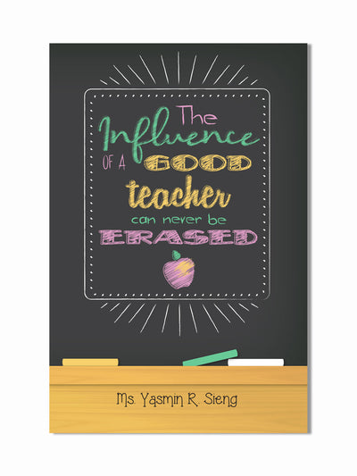 Teacher Influence Black Nottai Educator Paperback Notebook Front Cover