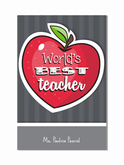 Worlds Best Teacher Paperback Notebook Gray Front Cover